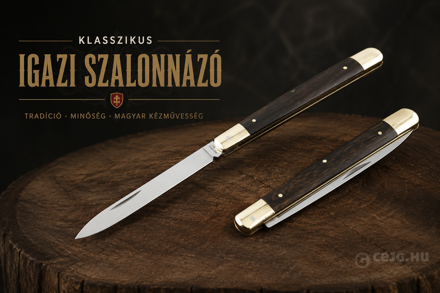 A nagy szalonnázó, NN Knives. Gombeira markolat