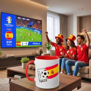 Football VB - 2026 -spanyol lobogós bögre a cejg.hu-tól