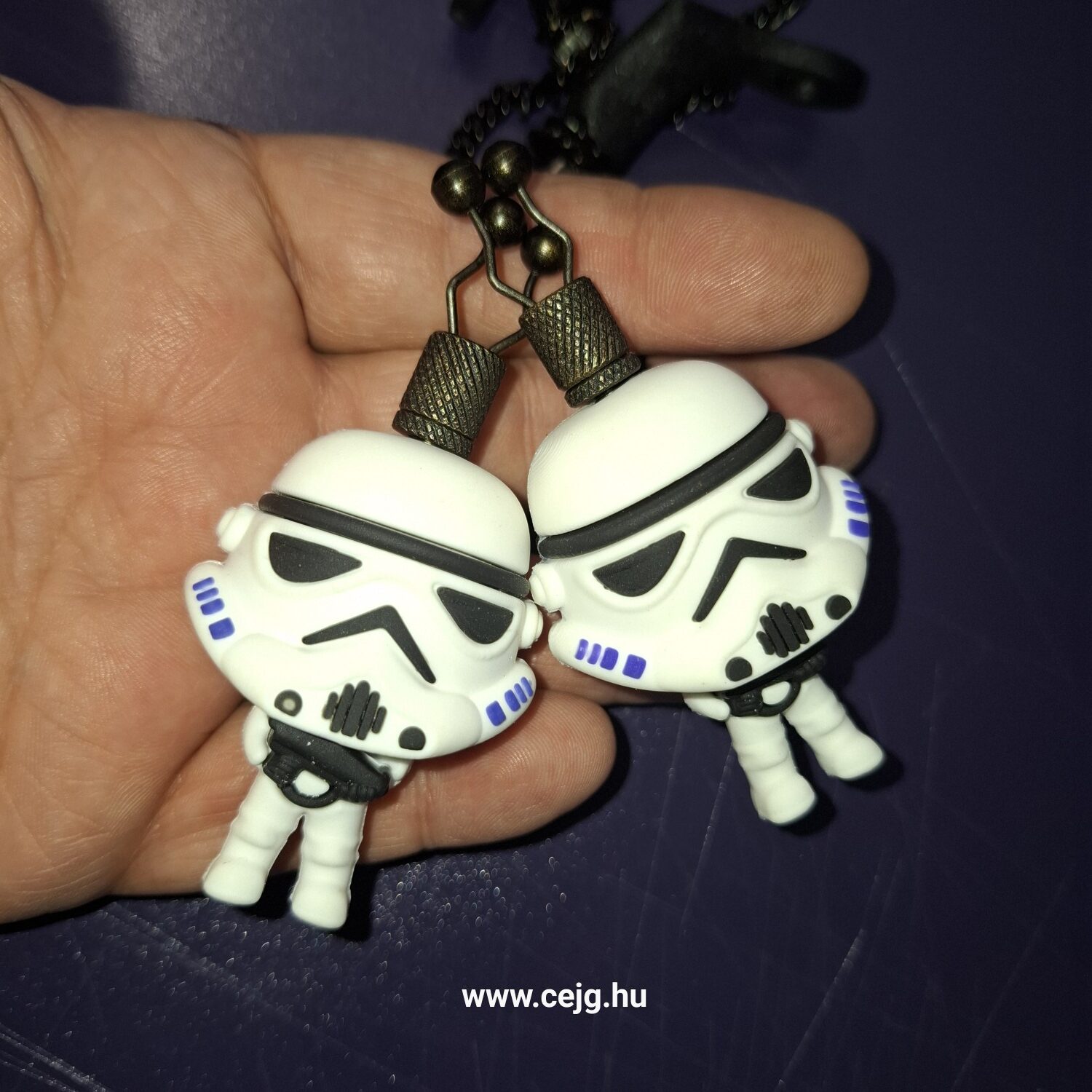 Egyedi Kapásjelző Pár – Birodalmi Rohamosztagosok (Star Wars Széria, 40g-os Fejek, 25 cm-es Fekete Lánccal, Tok Nélkül - Image 11