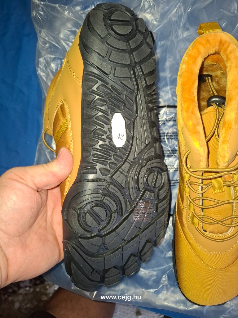 OUTLET - IceUnicorn Barefoot téli cipő – új, 43-as, mustár (doboz nélkül) - Image 2
