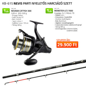 Parti nyeletős harcsázó szett 1550-300+ 2527-470