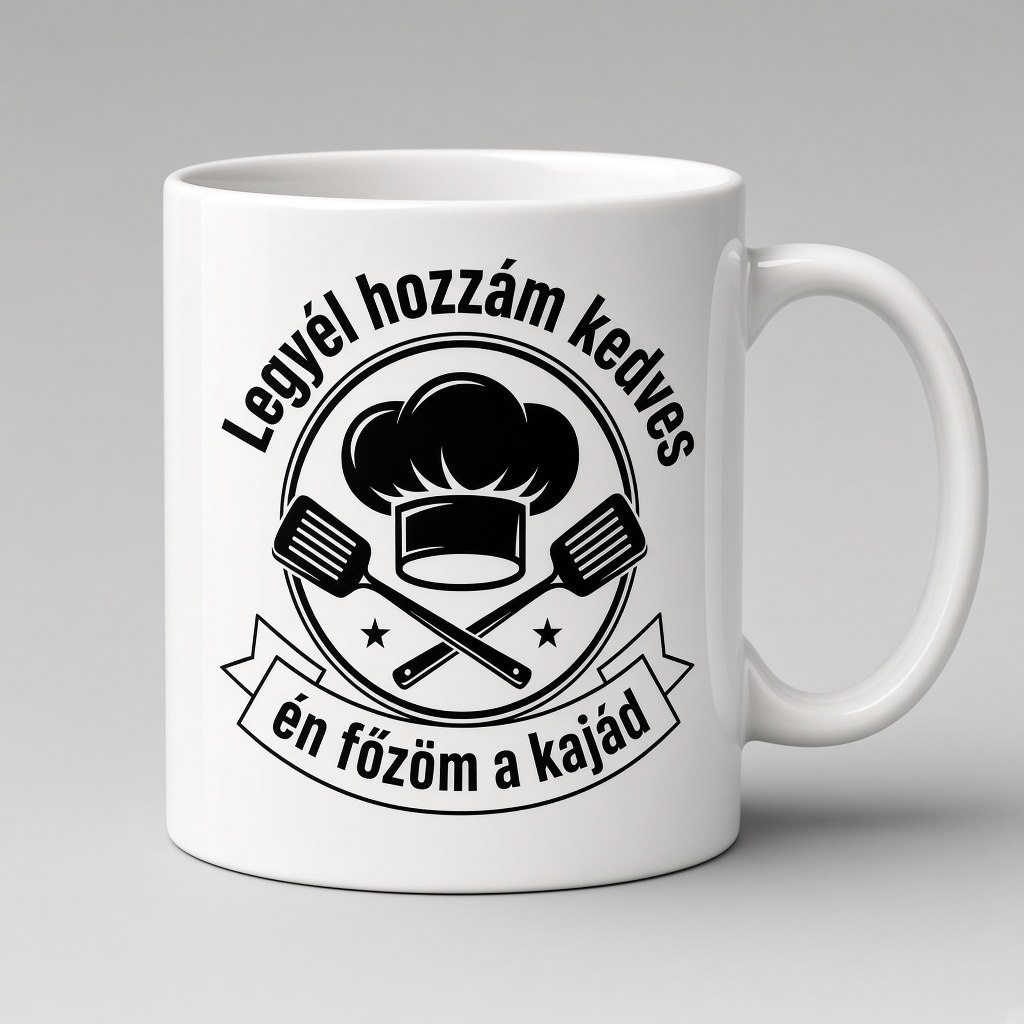 Kerámia Bögre – Legyél hozzám kedves, én főzöm a kajád (szakács) - Image 2